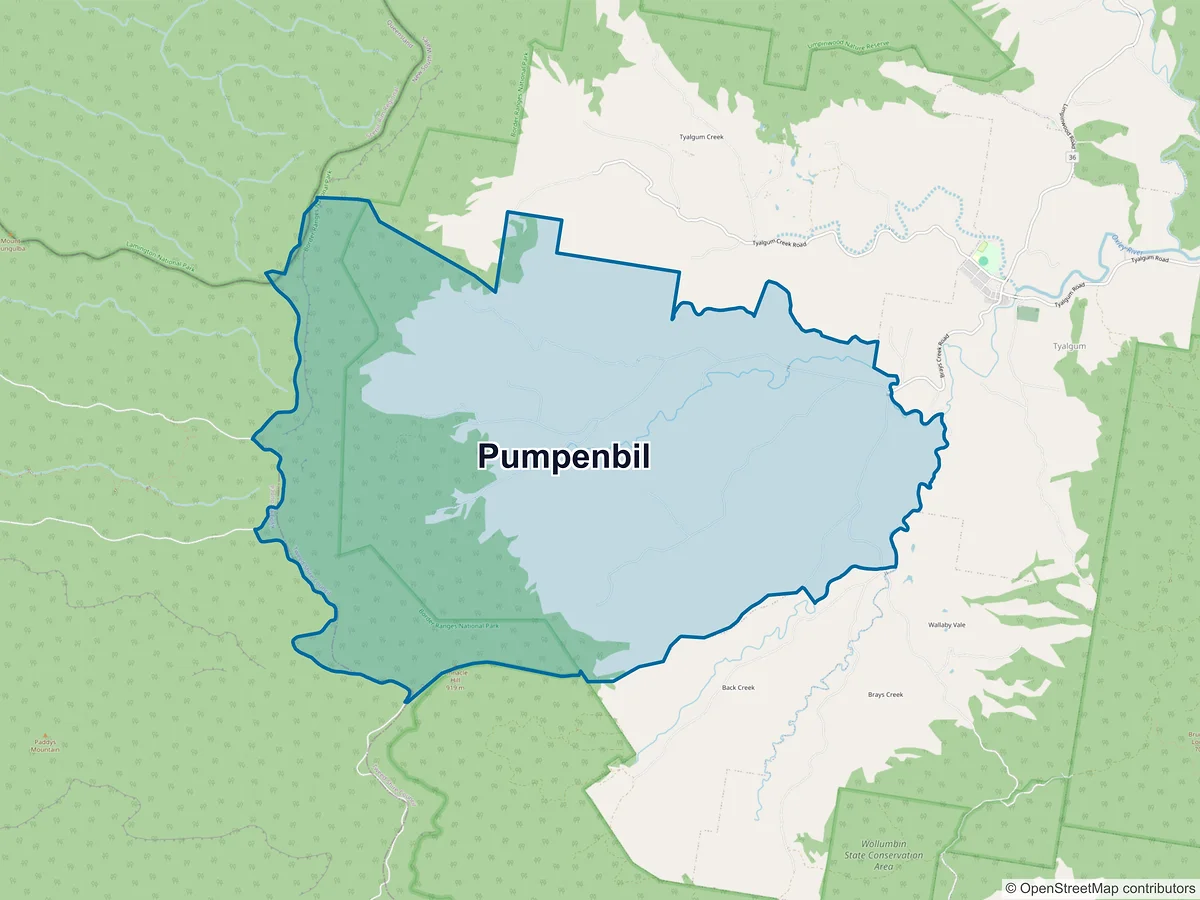 Map of Pumpenbil, NSW, Australia