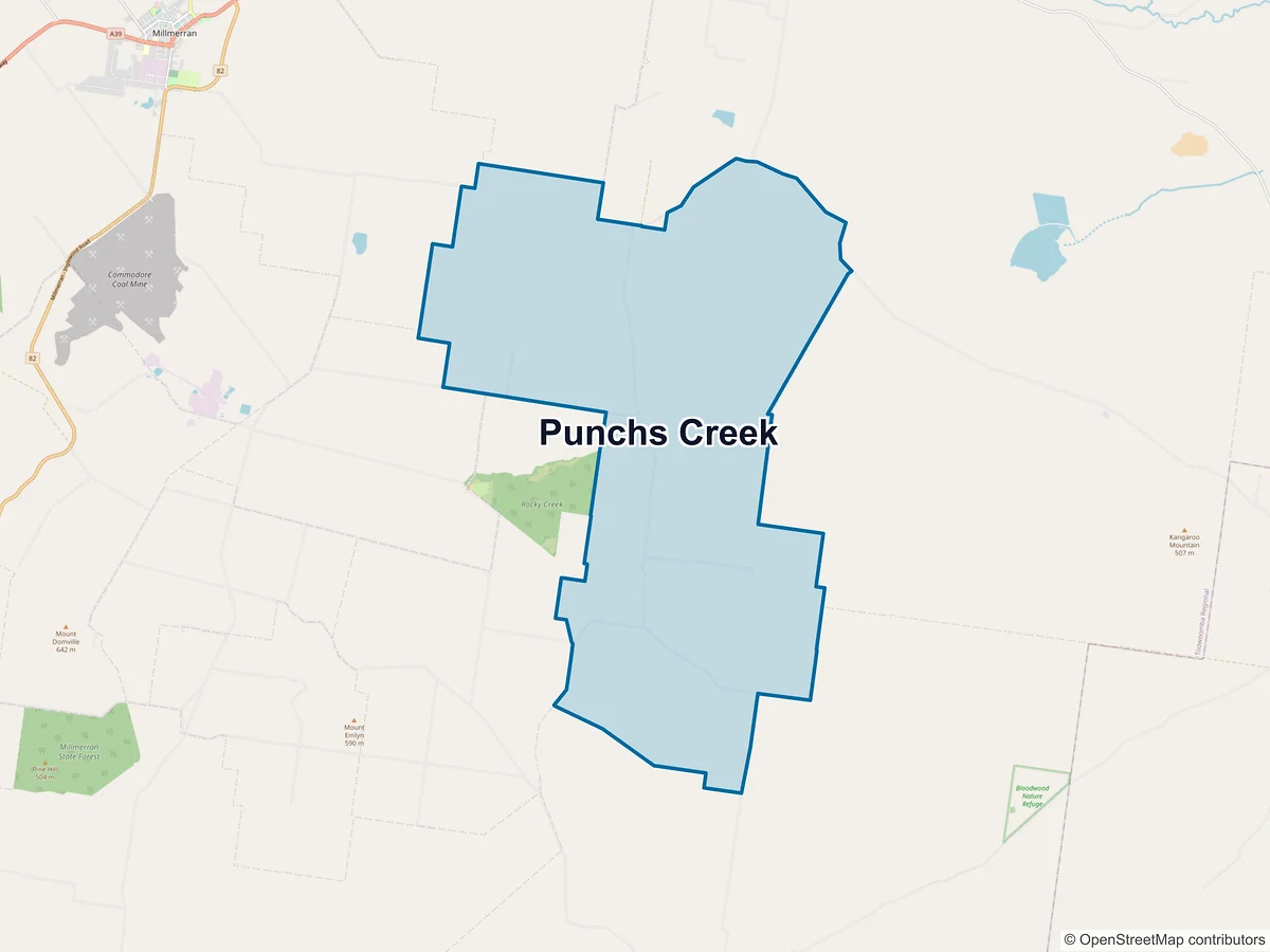 Map of Punchs Creek, QLD, Australia