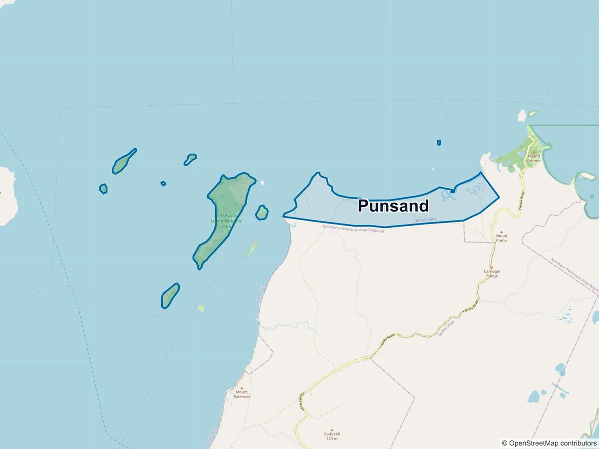Map of Punsand, QLD, Australia