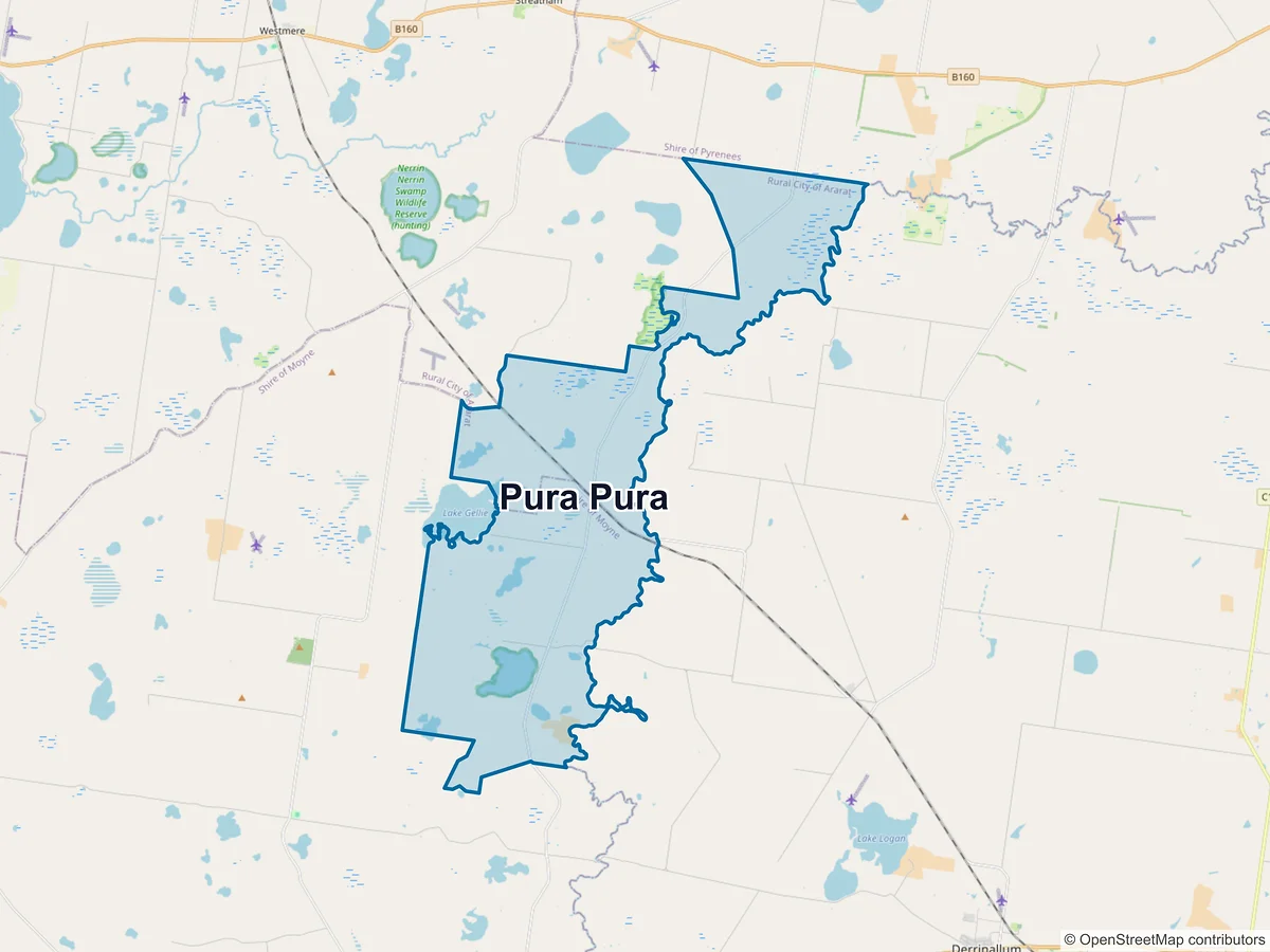 Map of Pura Pura, VIC, Australia