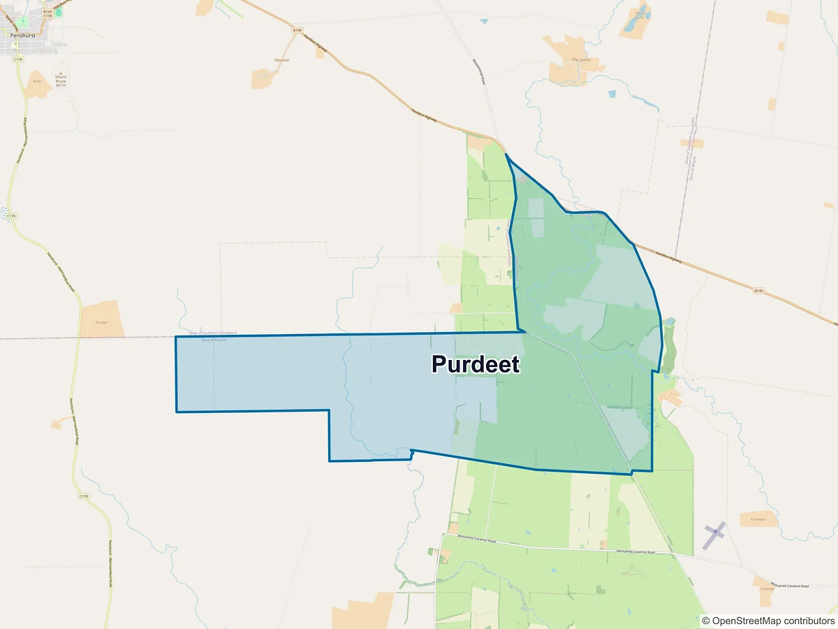 Map of Purdeet, VIC, Australia