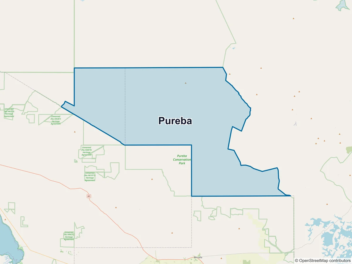 Map of Pureba, SA, Australia