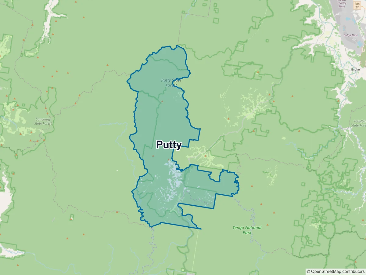 Map of Putty, NSW, Australia