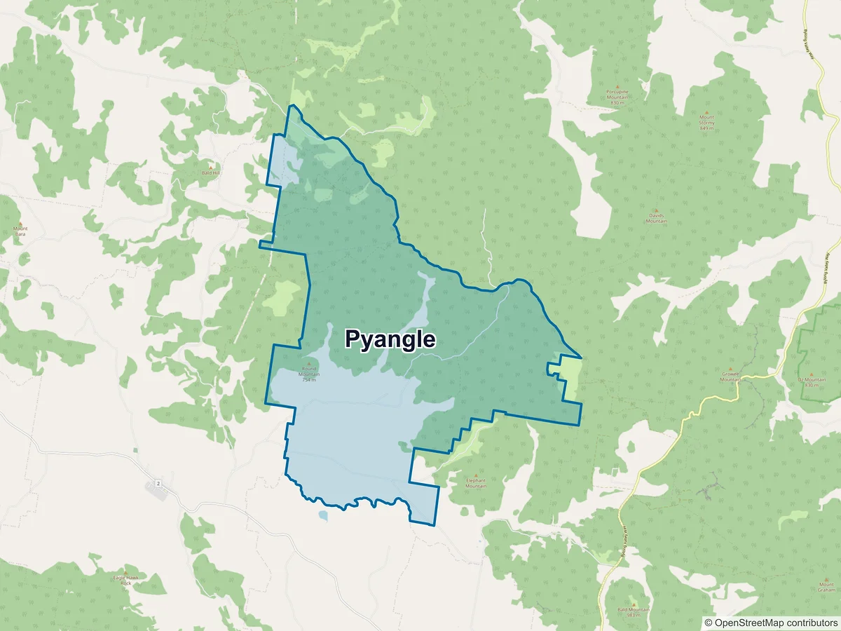 Map of Pyangle, NSW, Australia