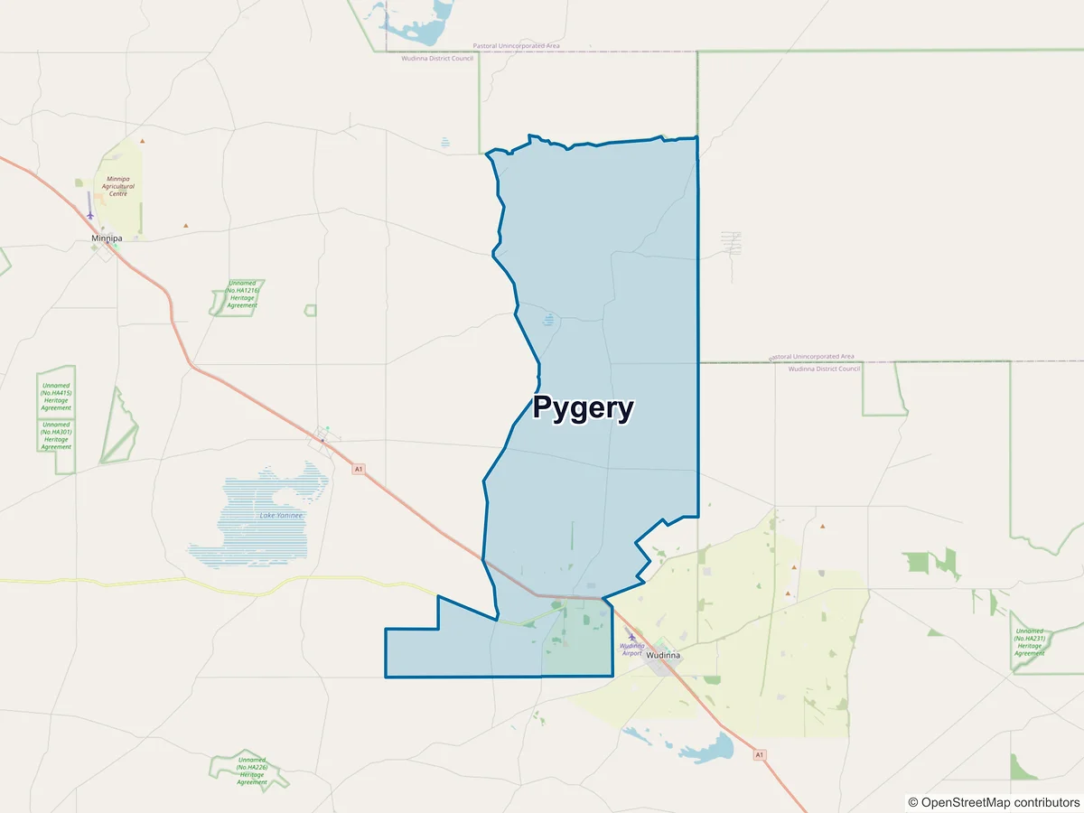 Map of Pygery, SA, Australia
