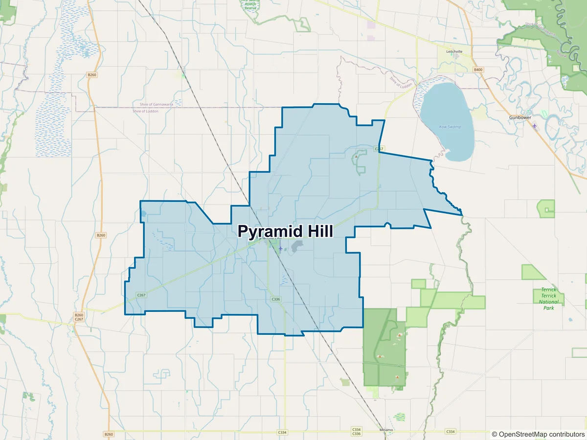 Map of Pyramid Hill, VIC, Australia
