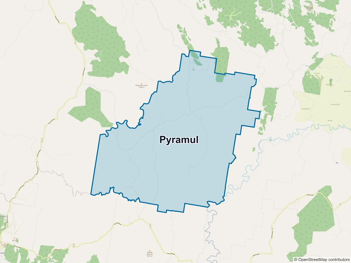 Map of Pyramul, NSW, Australia