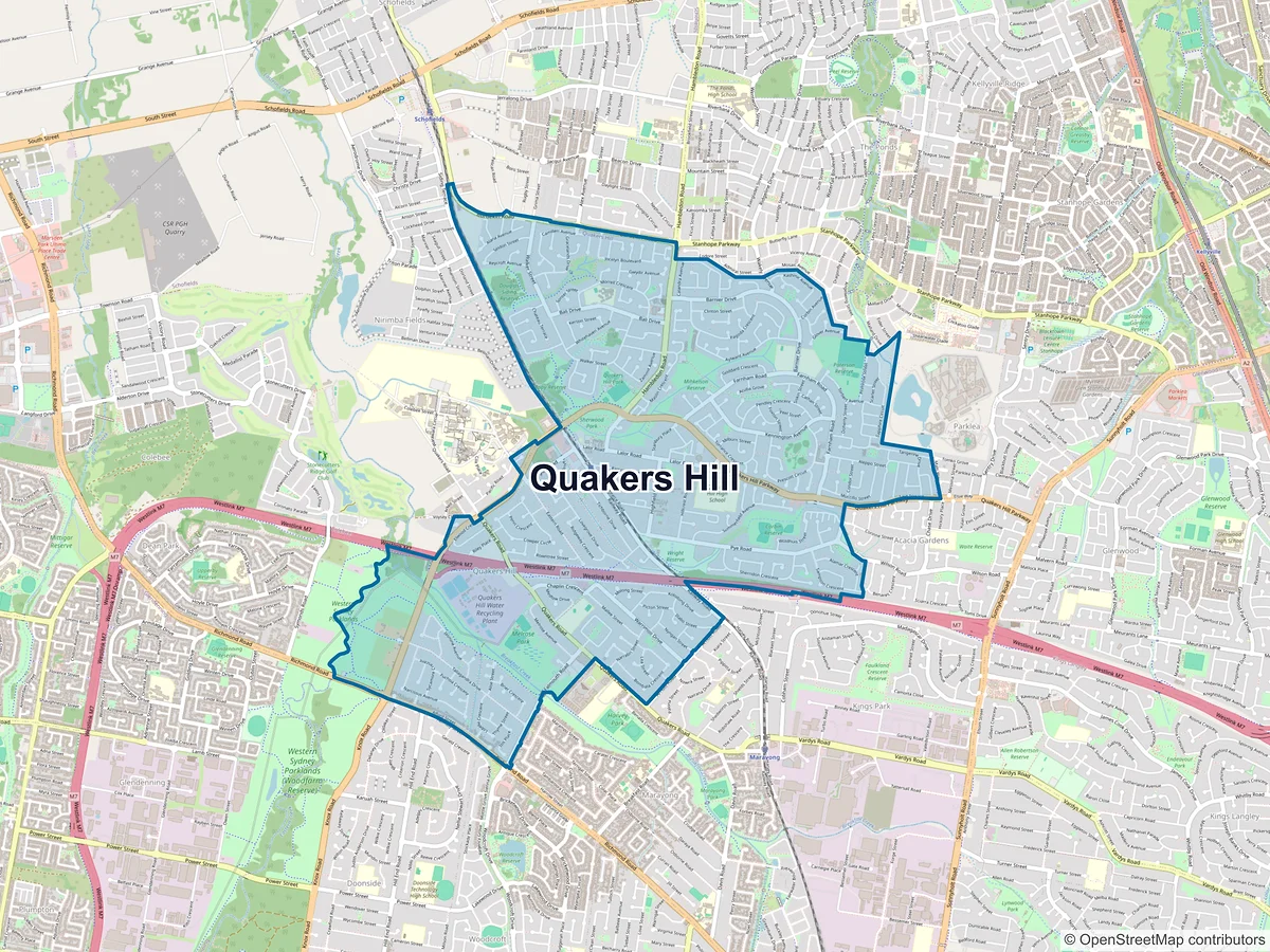 Map of Quakers Hill, NSW, Australia