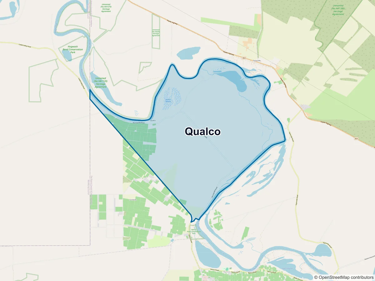 Map of Qualco, SA, Australia