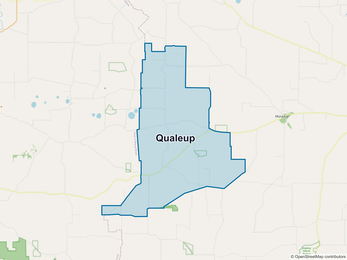 Map of Qualeup, WA, Australia