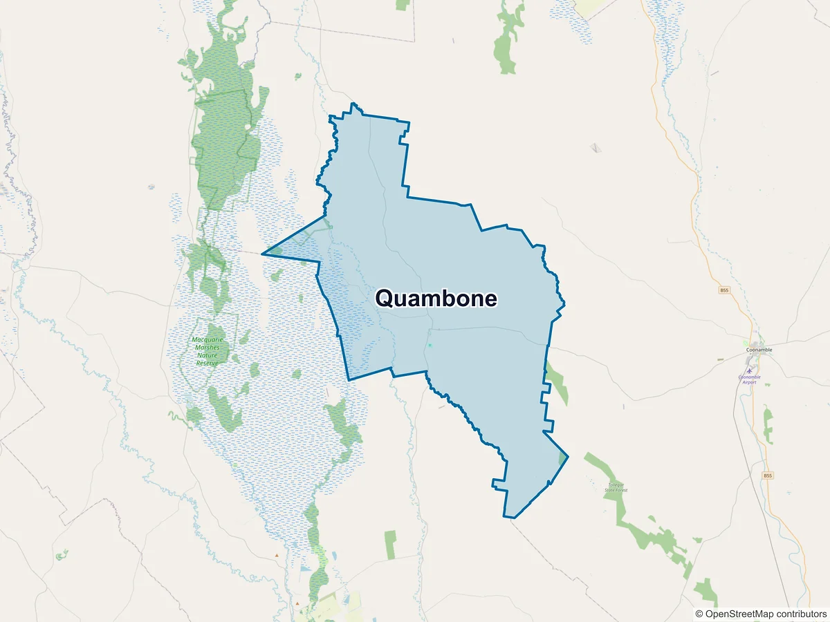 Map of Quambone, NSW, Australia