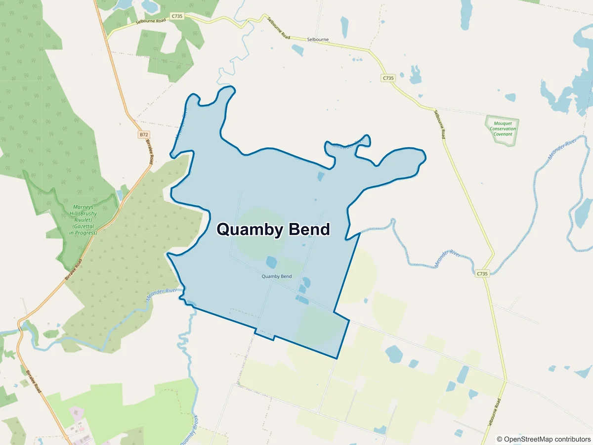 Map of Quamby Bend, TAS, Australia