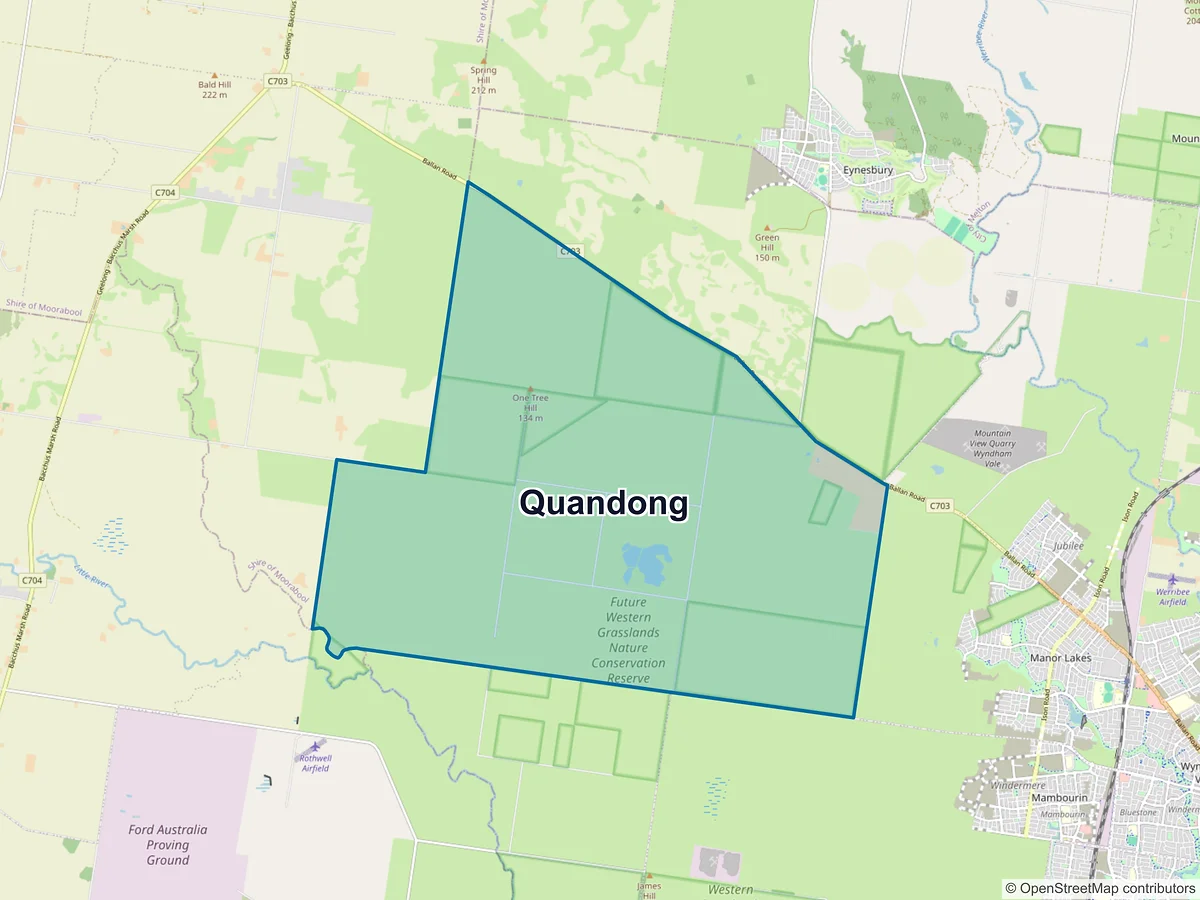 Map of Quandong, VIC, Australia