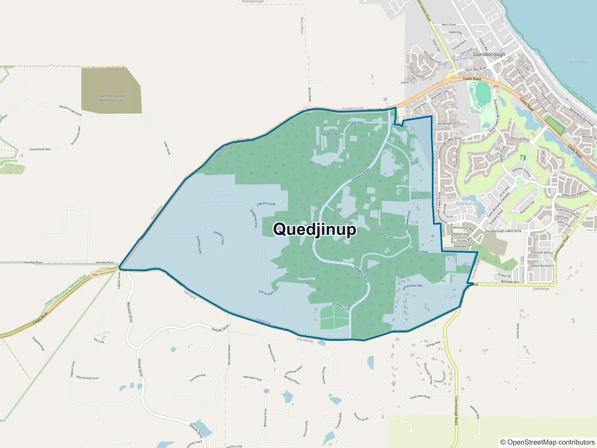 Map of Quedjinup, WA, Australia