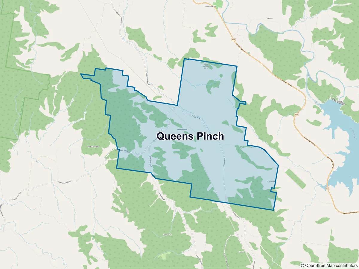 Map of Queens Pinch, NSW, Australia