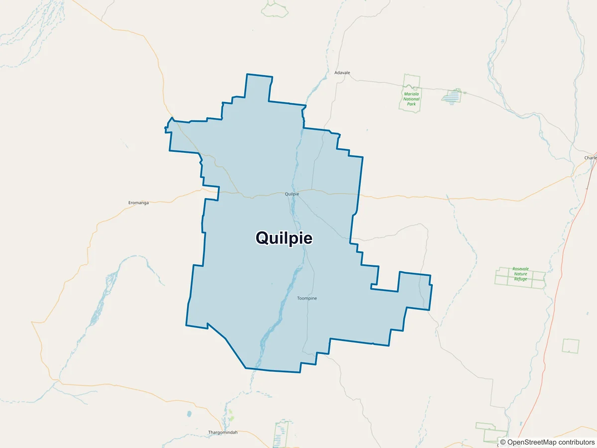 Map of Quilpie, QLD, Australia