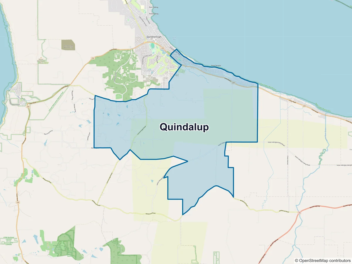 Map of Quindalup, WA, Australia