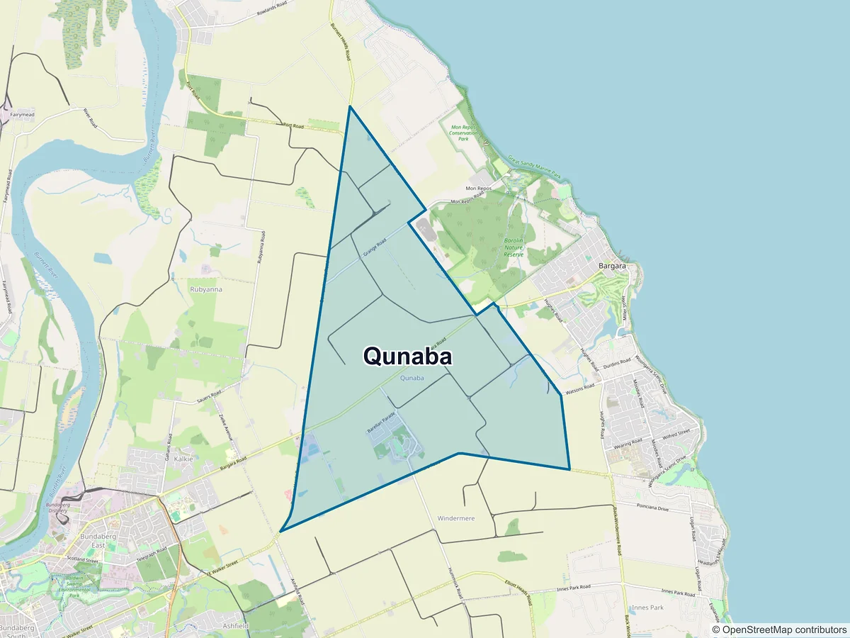Map of Qunaba, QLD, Australia