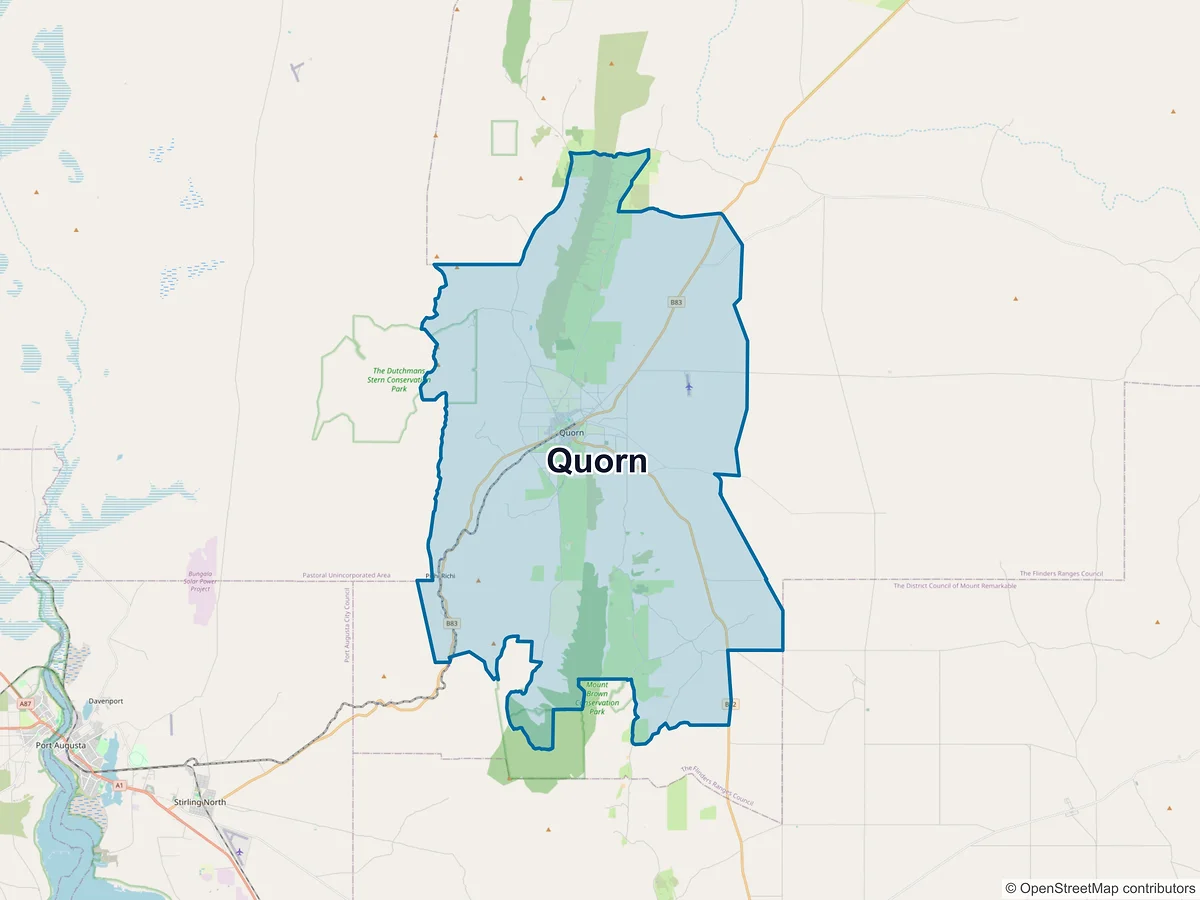 Map of Quorn, SA, Australia