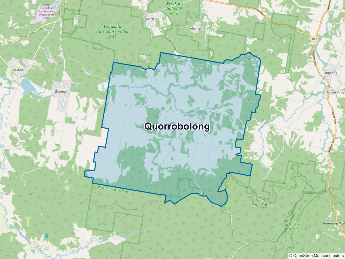 Map of Quorrobolong, NSW, Australia