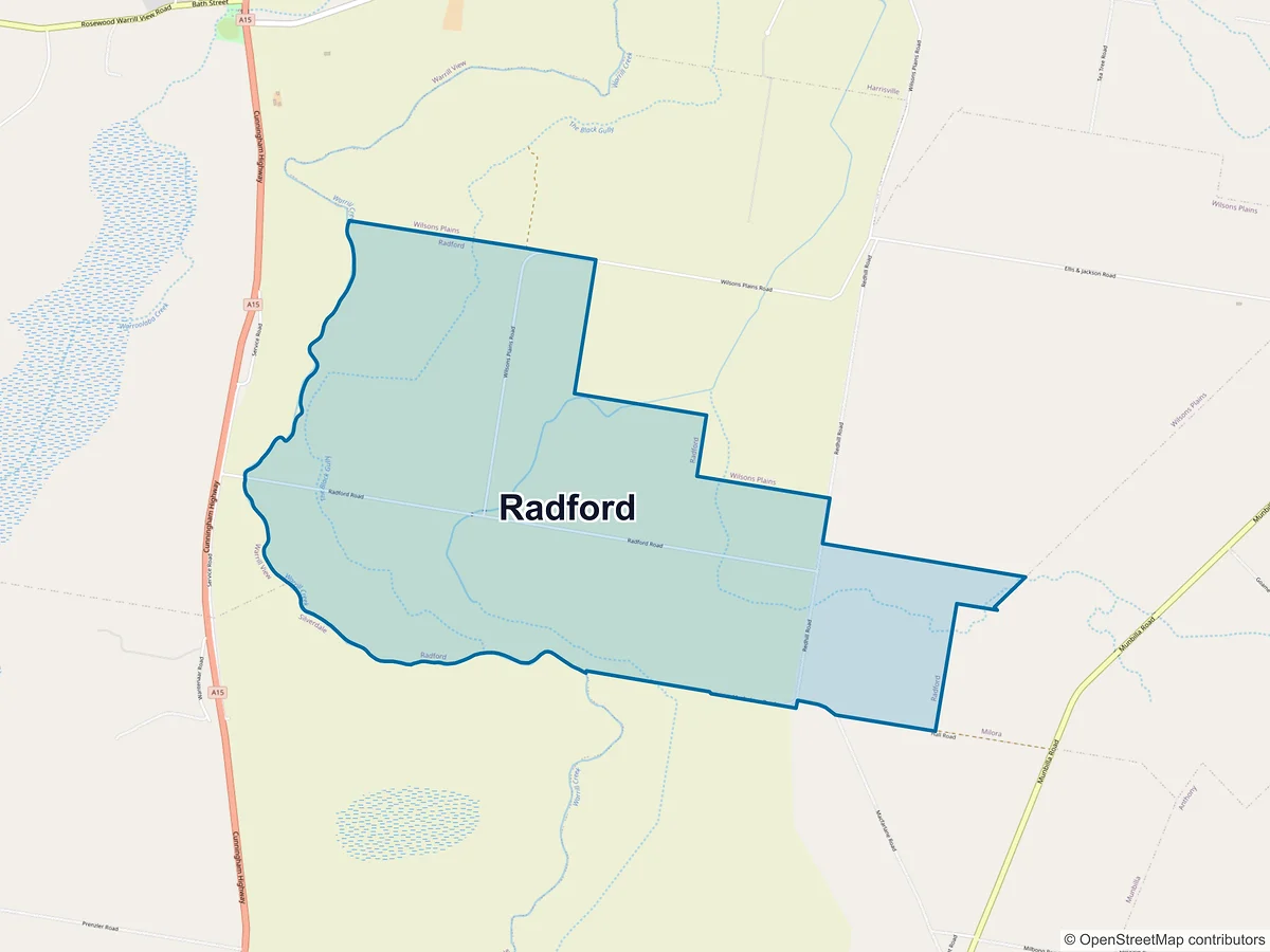 Map of Radford, QLD, Australia