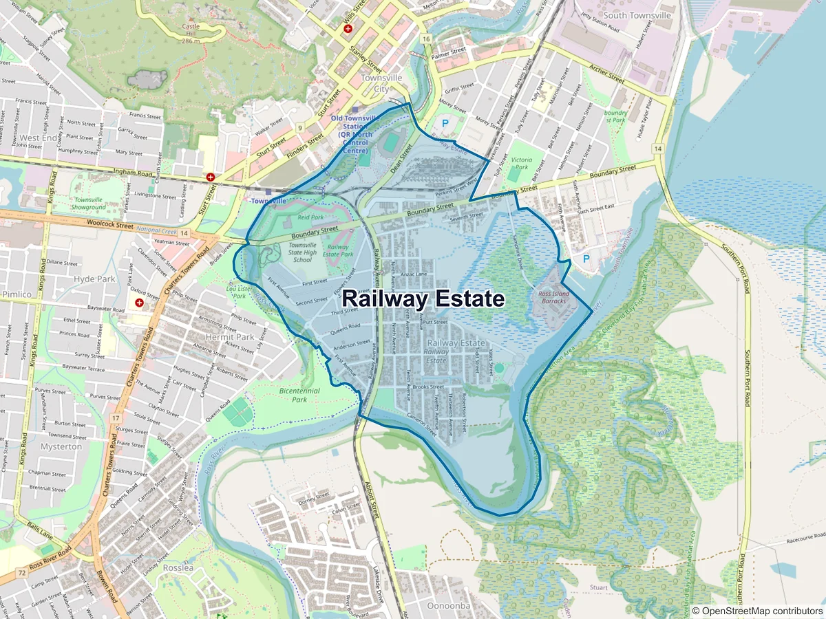 Map of Railway Estate, QLD, Australia