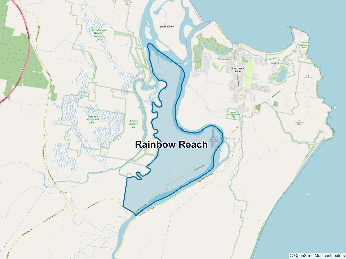 Map of Rainbow Reach, NSW, Australia