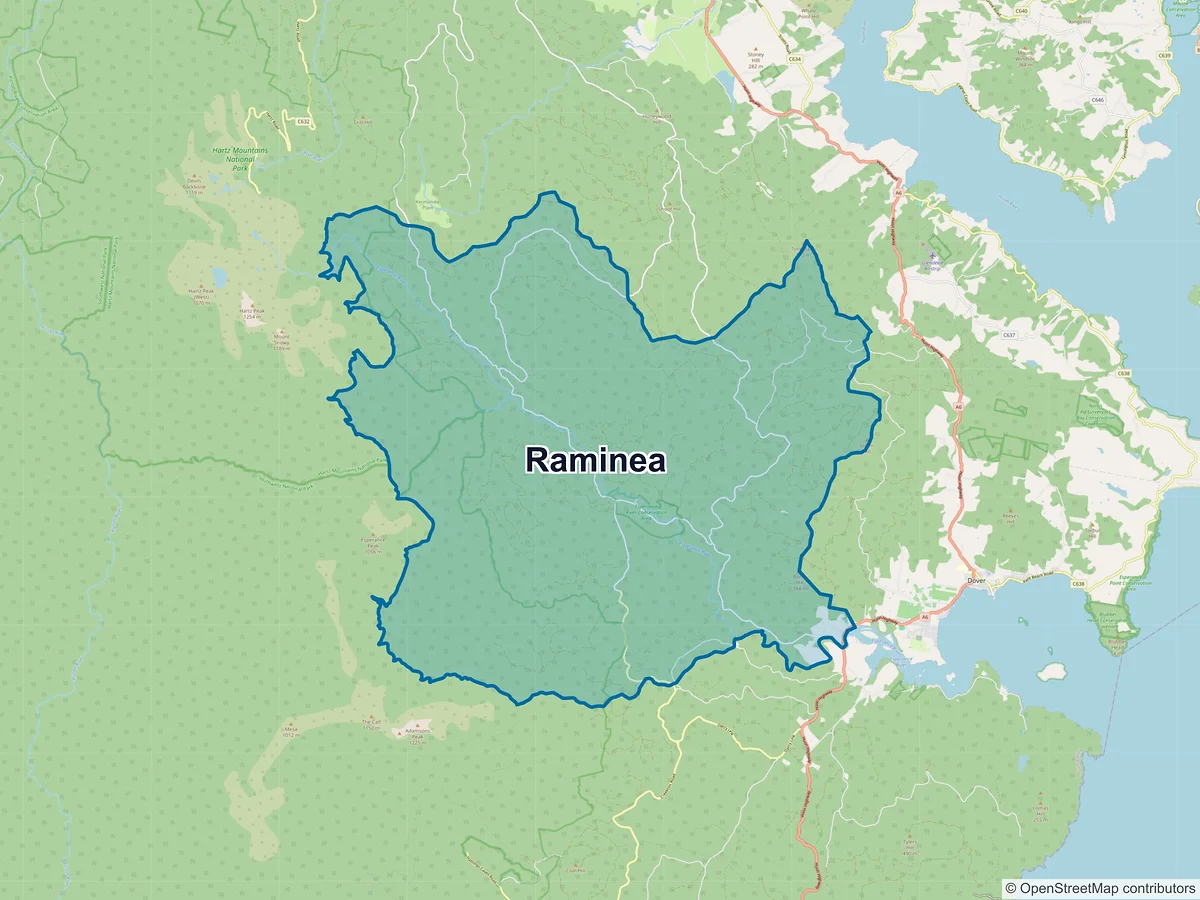 Map of Raminea, TAS, Australia
