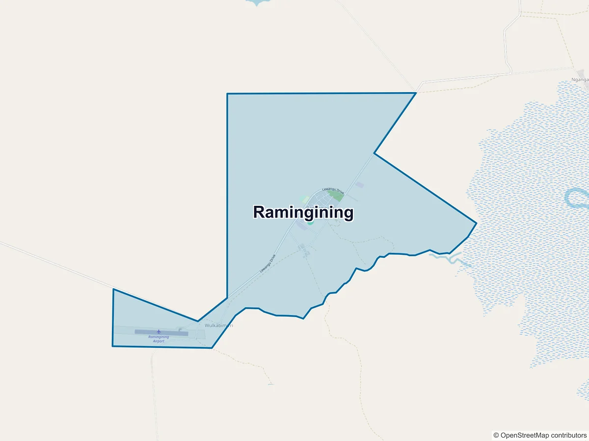 Map of Ramingining, NT, Australia