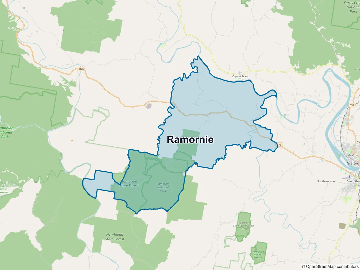 Map of Ramornie, NSW, Australia