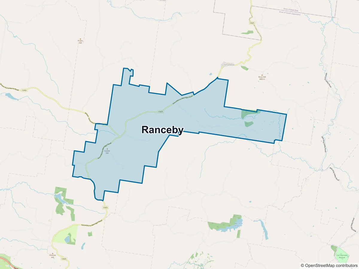 Map of Ranceby, VIC, Australia