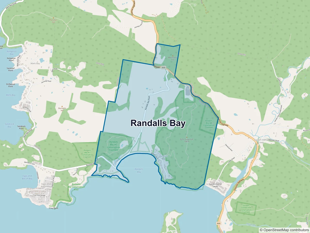 Map of Randalls Bay, TAS, Australia