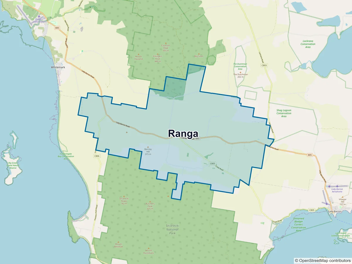Map of Ranga, TAS, Australia
