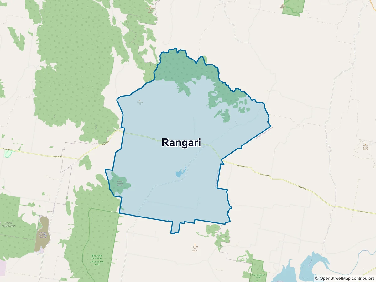 Map of Rangari, NSW, Australia