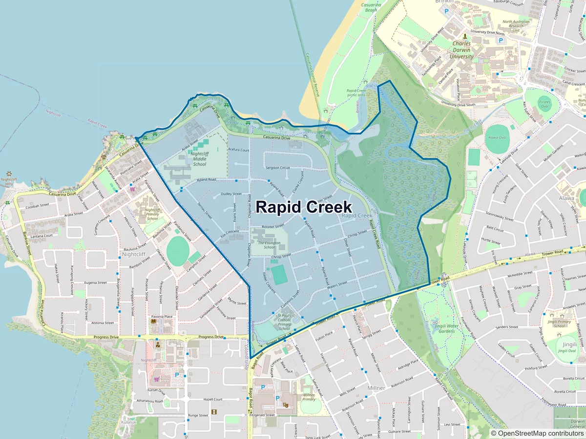 Map of Rapid Creek, NT, Australia