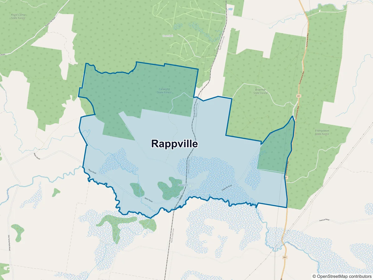 Map of Rappville, NSW, Australia