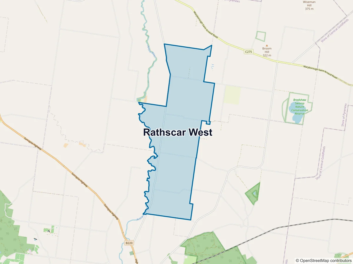 Map of Rathscar West, VIC, Australia