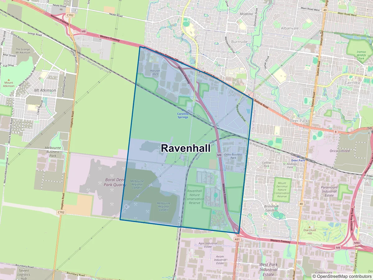 Map of Ravenhall, VIC, Australia