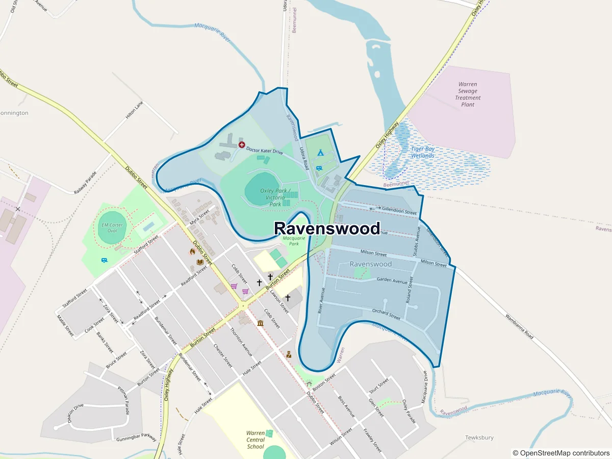 Map of Ravenswood, NSW, Australia