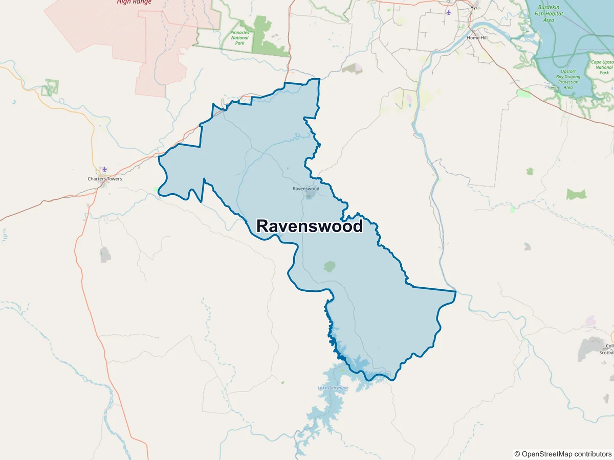 Map of Ravenswood, QLD, Australia