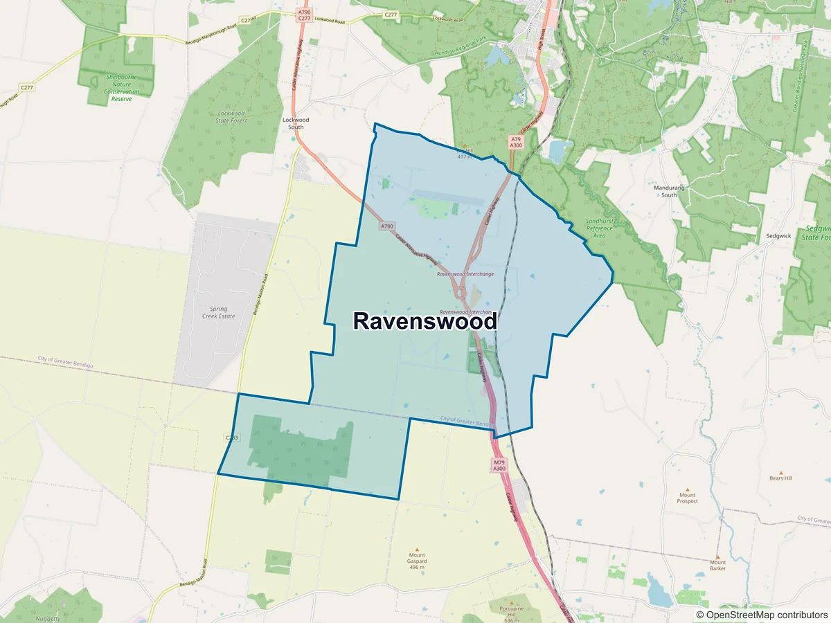 Map of Ravenswood, VIC, Australia