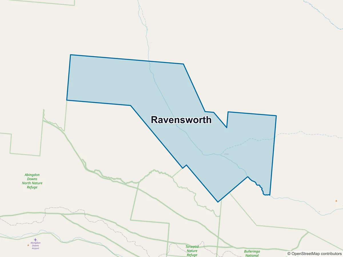 Map of Ravensworth, QLD, Australia