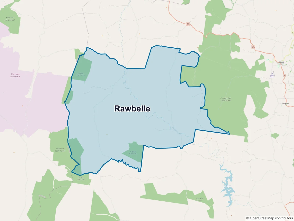 Map of Rawbelle, QLD, Australia