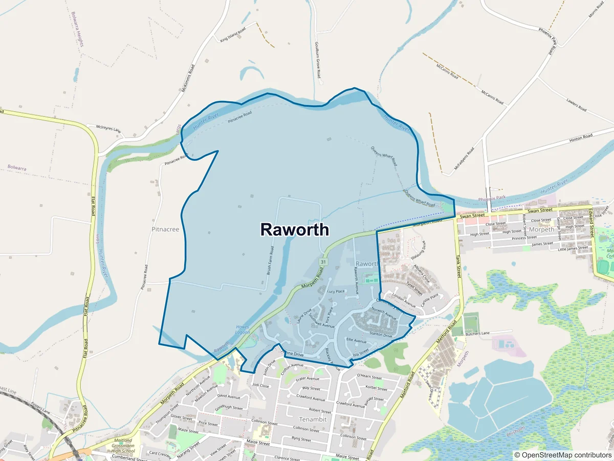 Map of Raworth, NSW, Australia