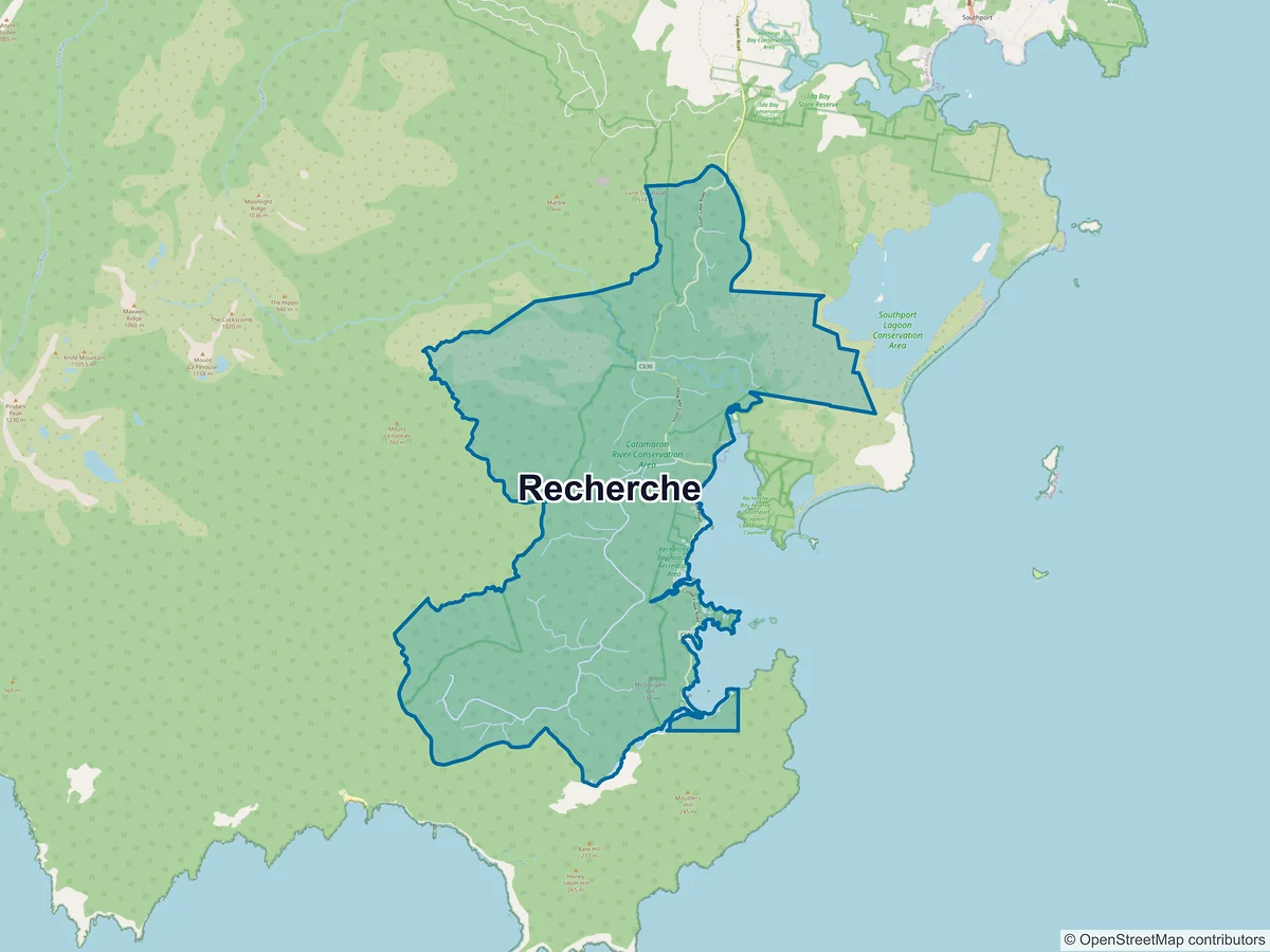 Map of Recherche, TAS, Australia