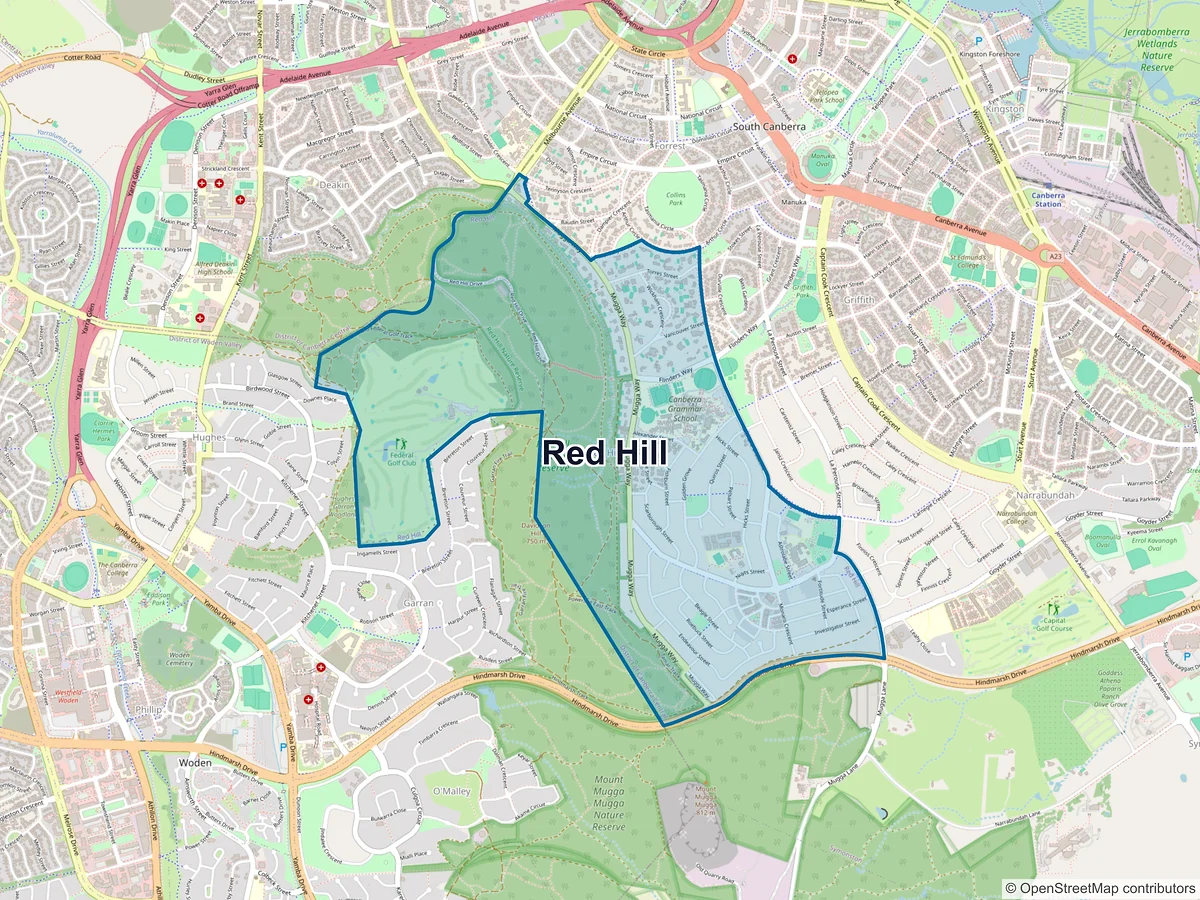 Map of Red Hill, ACT, Australia