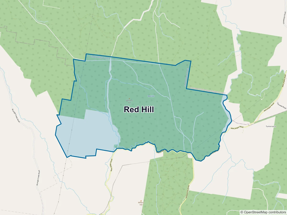 Map of Red Hill, NSW, Australia