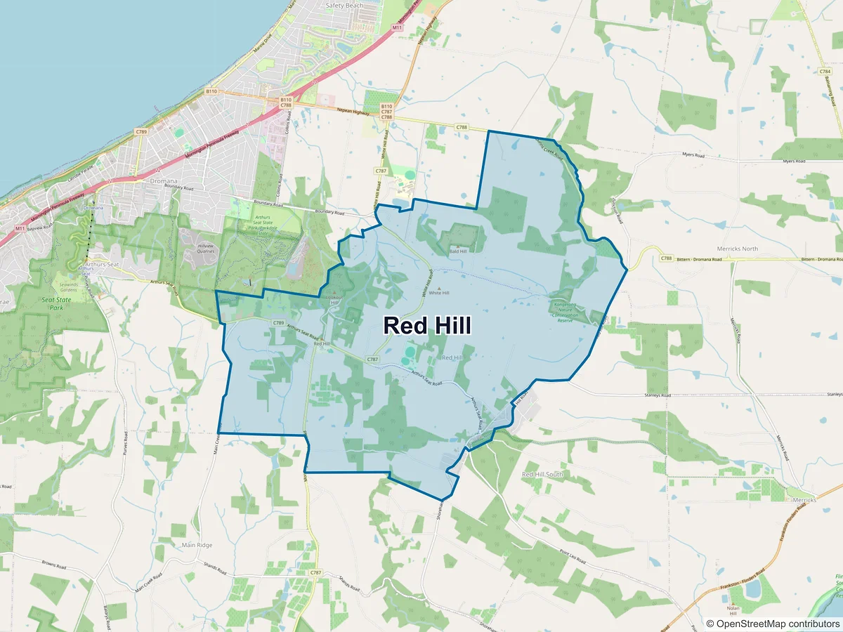 Map of Red Hill, VIC, Australia