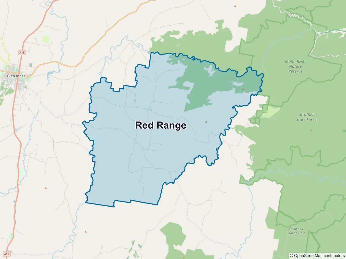 Map of Red Range, NSW, Australia