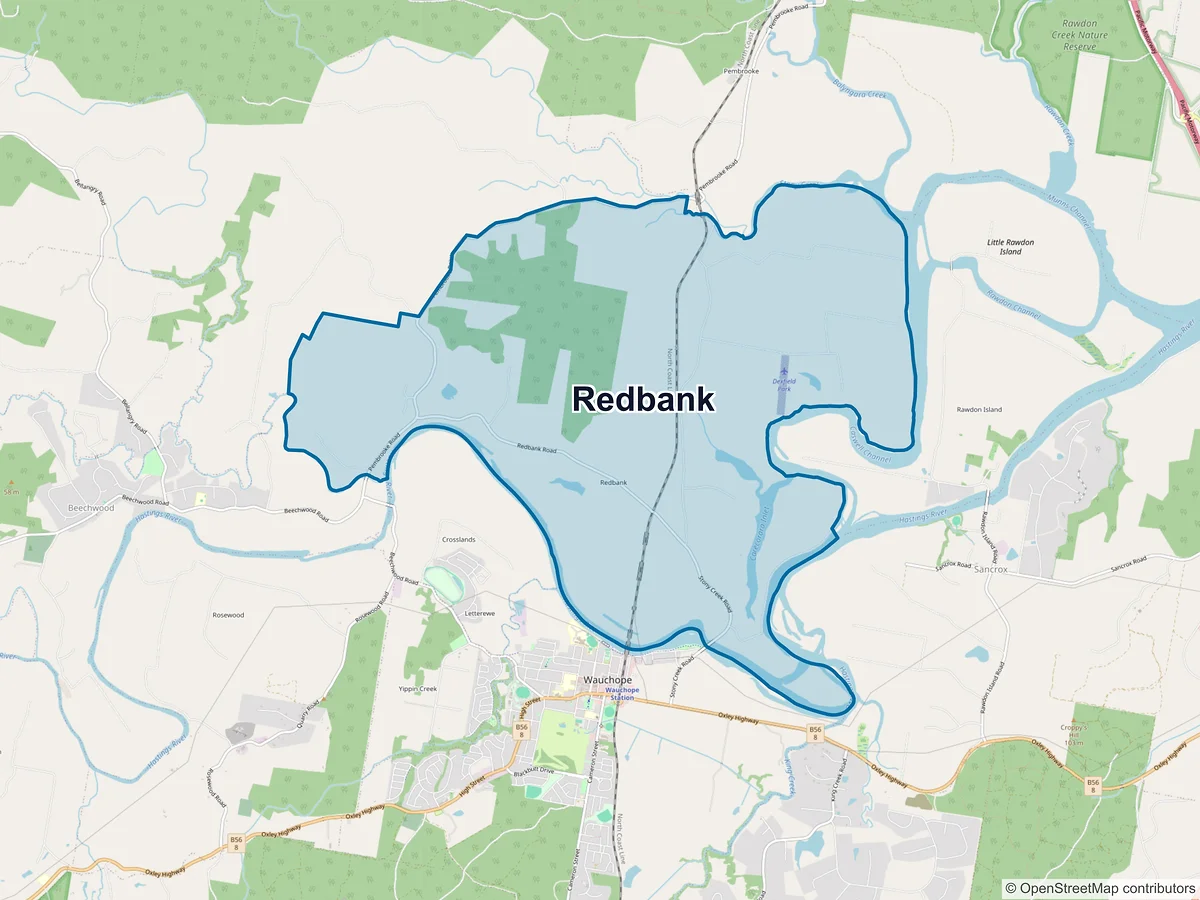 Map of Redbank, NSW, Australia